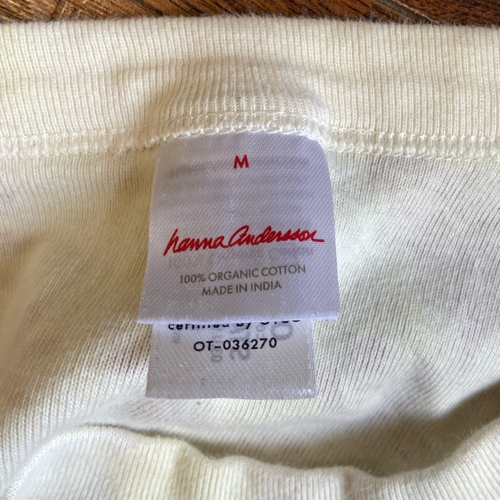 HANNA ANDERSSON Pajama Set Women’s Size Medium Top Pants Holiday Reindeer cotton - Picture 5 of 5